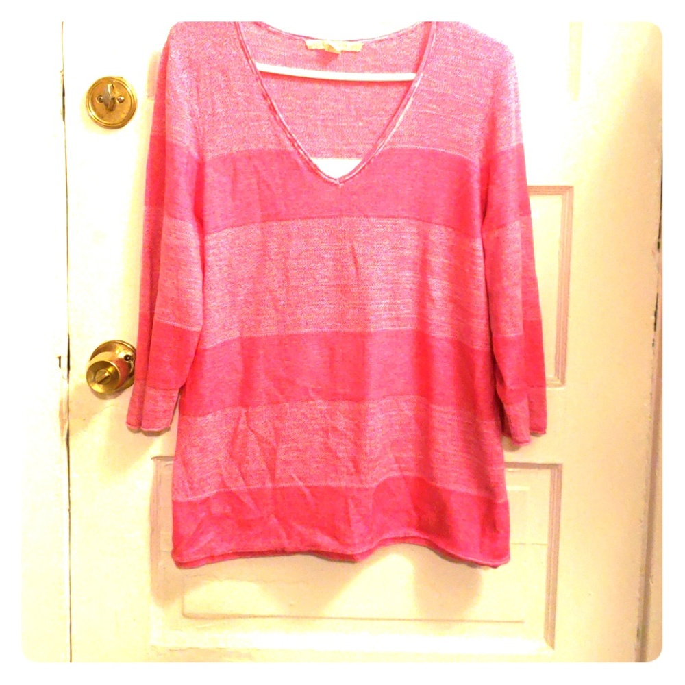 Pink on pink stripes  top